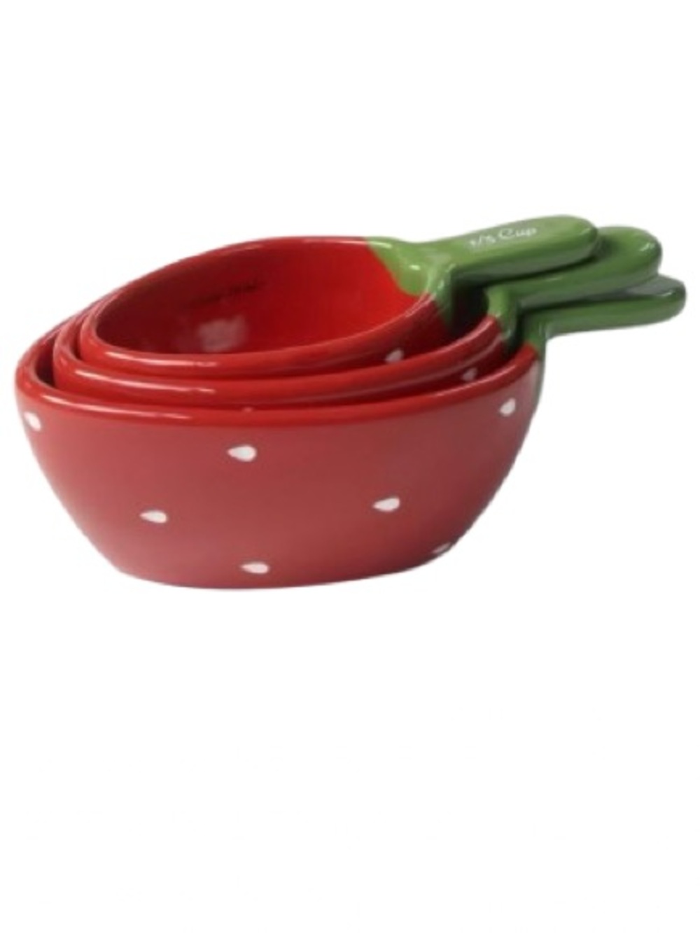 🆕- Strawberry Ceramic Measuring Cup Set